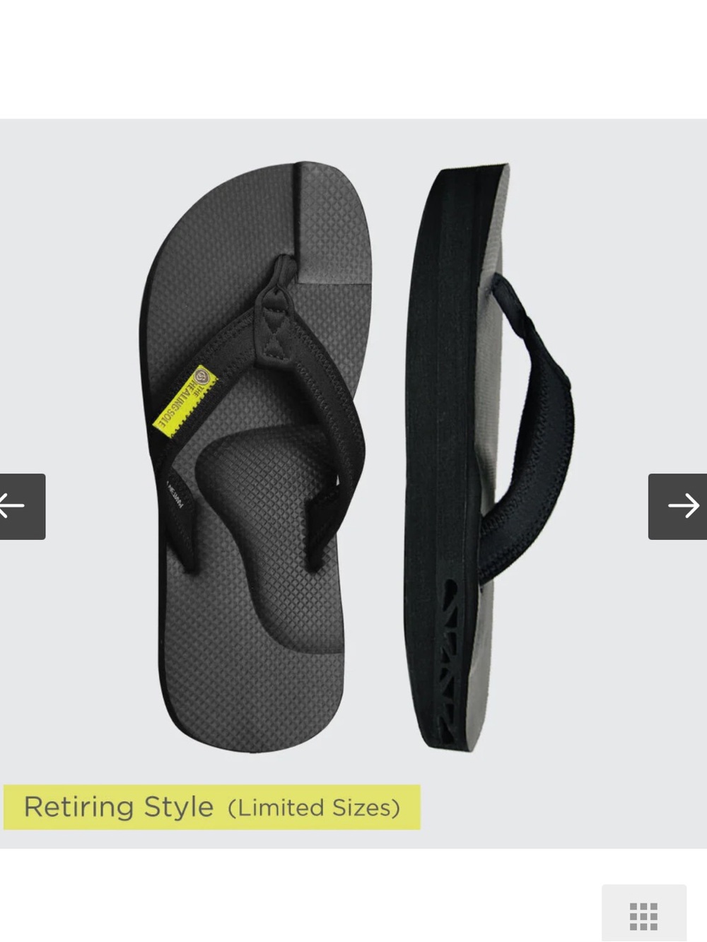 The Healing Sole | Original Flip Flop Black 8.5